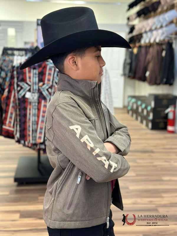 ARIAT YOUTH SOFT SHELL JACKET TEAM LOGO BAYAN BARK 10041275
