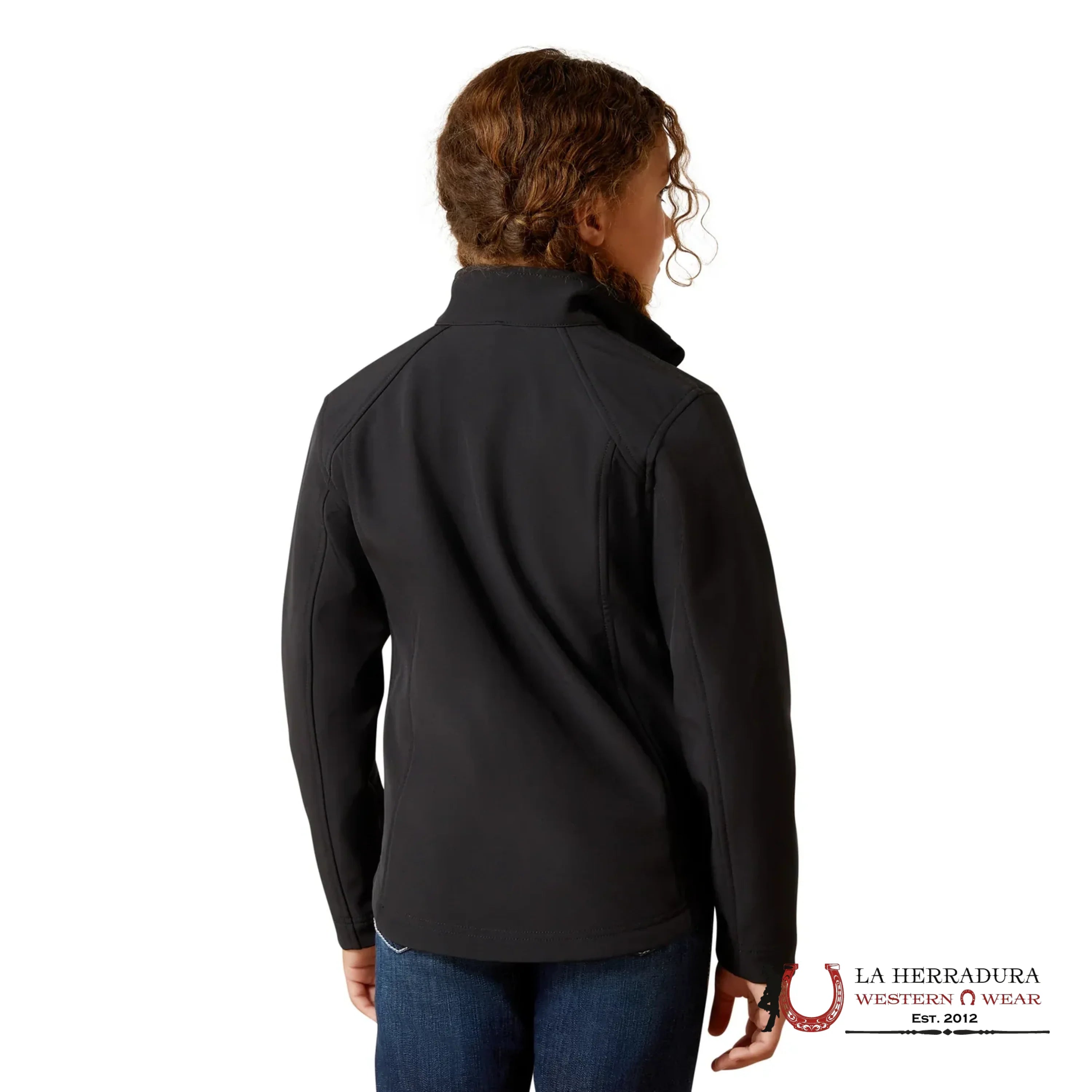 ARIAT YOUTH SOFT SHELL JACKET TEAM LOGO BLACK/SOUTHWEST MINIMAL PRINT 10062867 NIÑOS