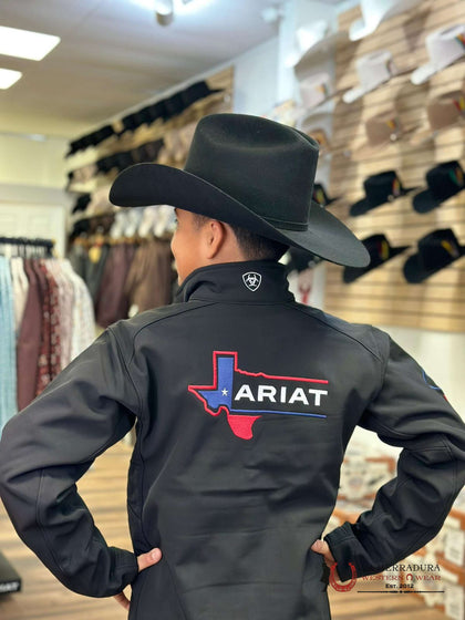 ARIAT YOUTH SOFT SHELL JACKET TEAM LOGO TEXAS 10043049