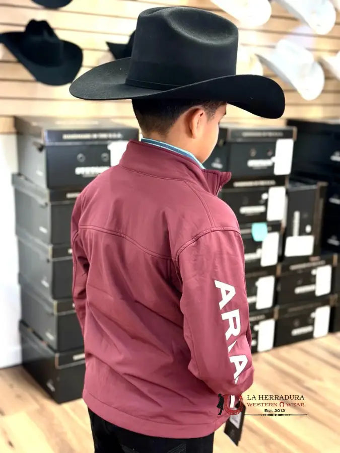 Ariat Youth Unisex Soft Shell Jacket Team Logo Winsor Wine Niños