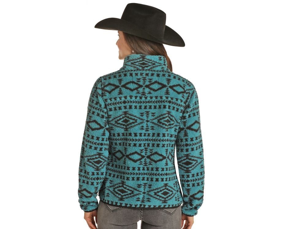 ROCK&ROLL PANHADLE PEACOCK AZTEC PRINTED BERBER JACKET -PRWO92RZY4