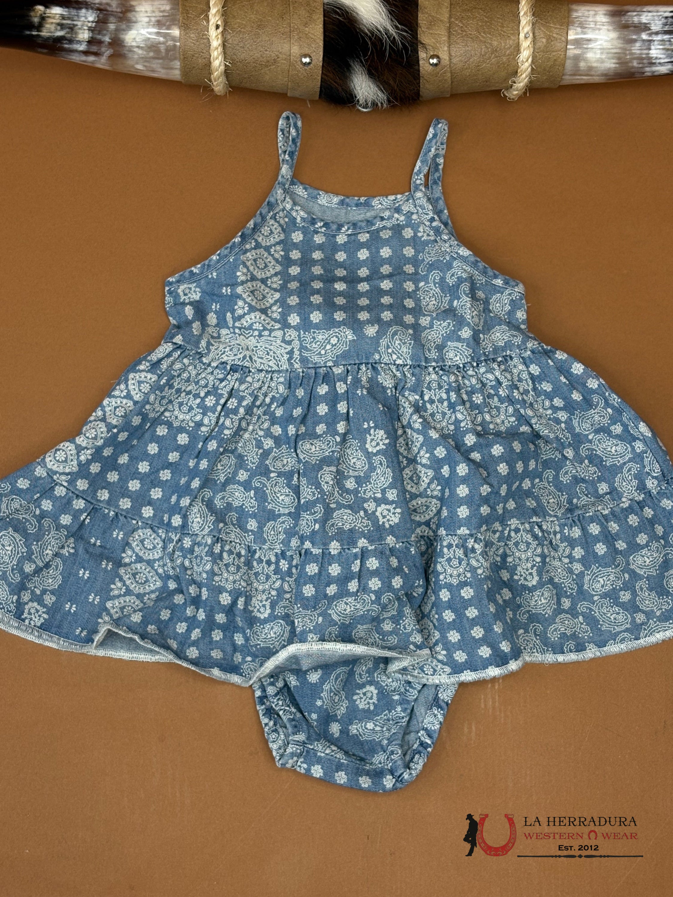 BABY GIRLS DRESS BLUE - 5076 NIÑOS