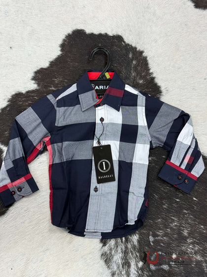 CAMISA BALDELLI NIÑO AZUL MARINO-BLANCO CUADROS 101