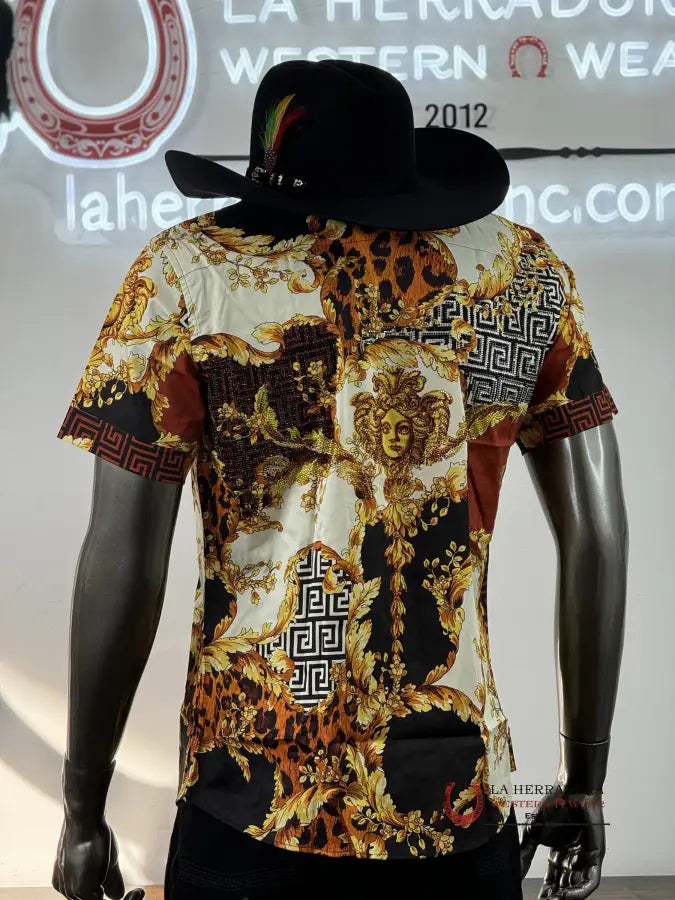 Barabas Saddle R01 Versace Short Sleeve Shirt Ropa Hombres