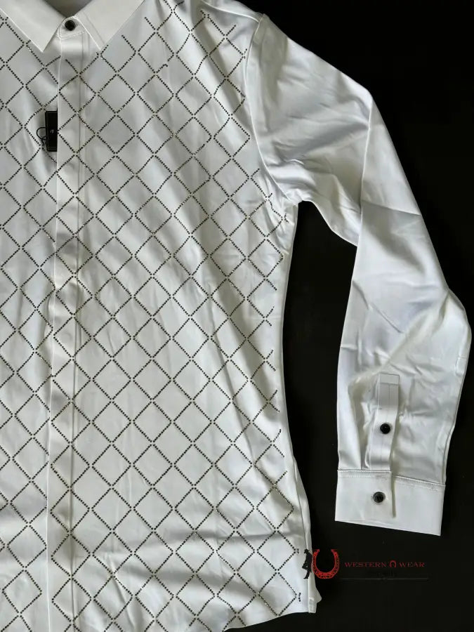 Barocco White Gold Long Sleeve Shirt Ropa Hombres