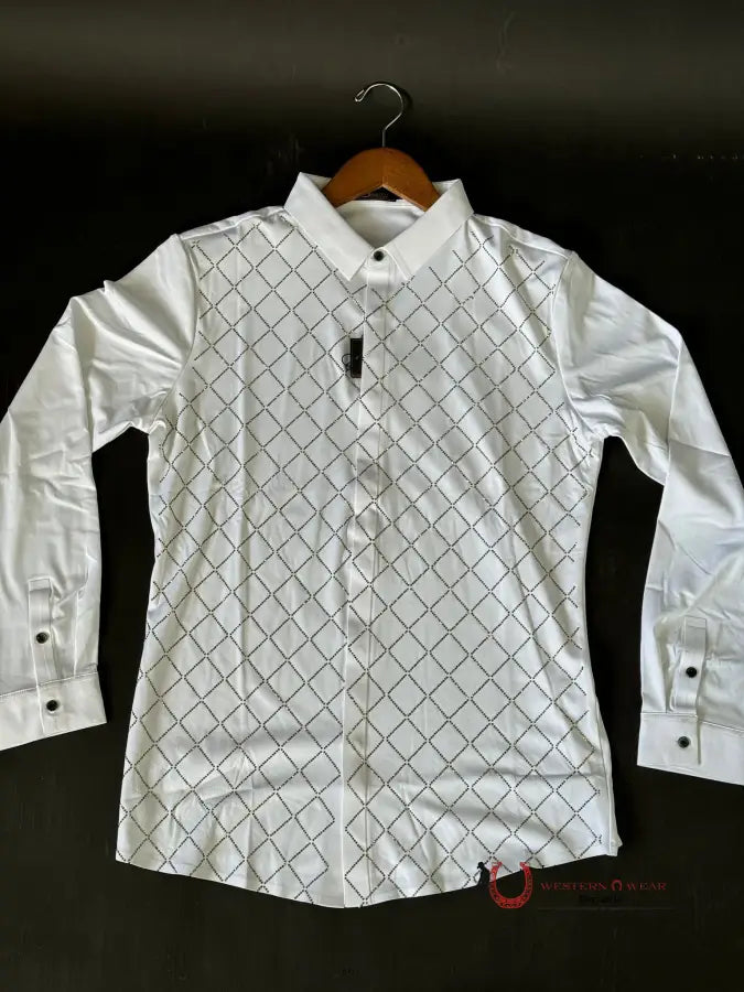 Barocco White Gold Long Sleeve Shirt Ropa Hombres