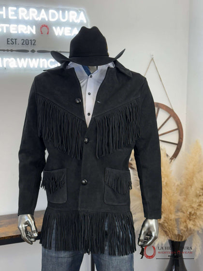 Chaqueta de cuero negra