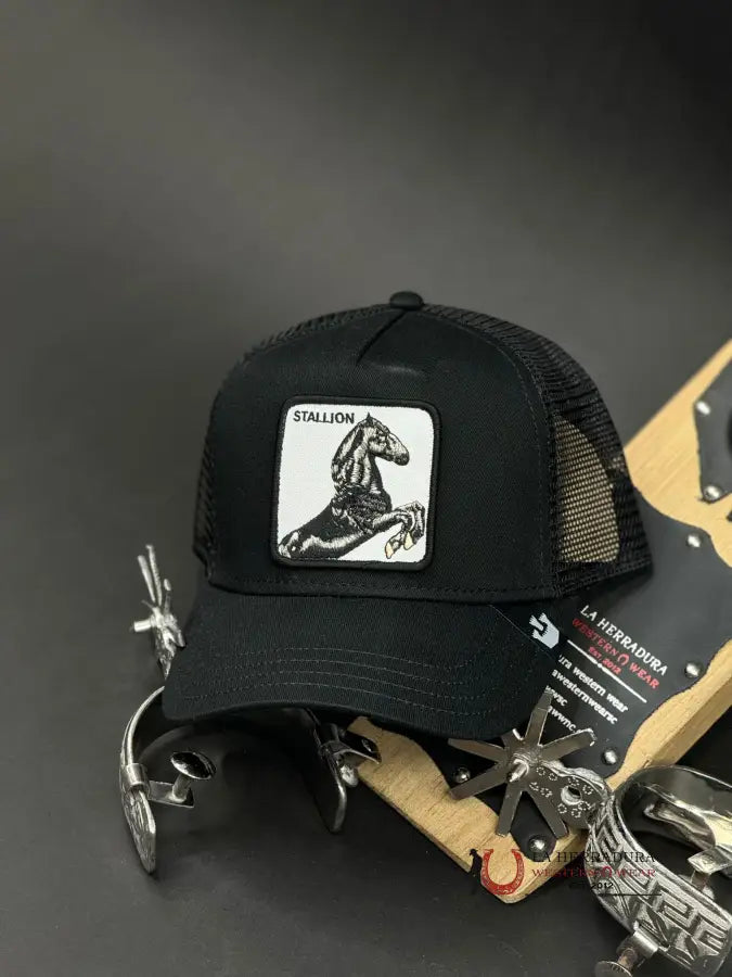 Black Stallion Horse Patch Cap Caps Mens Gorras Hombres