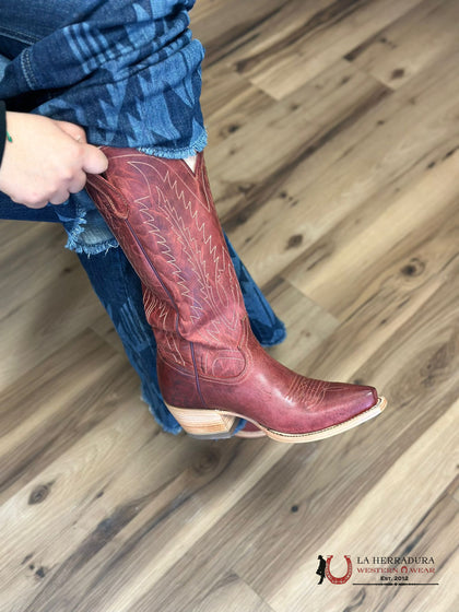 BOTAS LOS ALTOS PARA MUJER AVESTRUZ MOCHA ESTILO RODELO