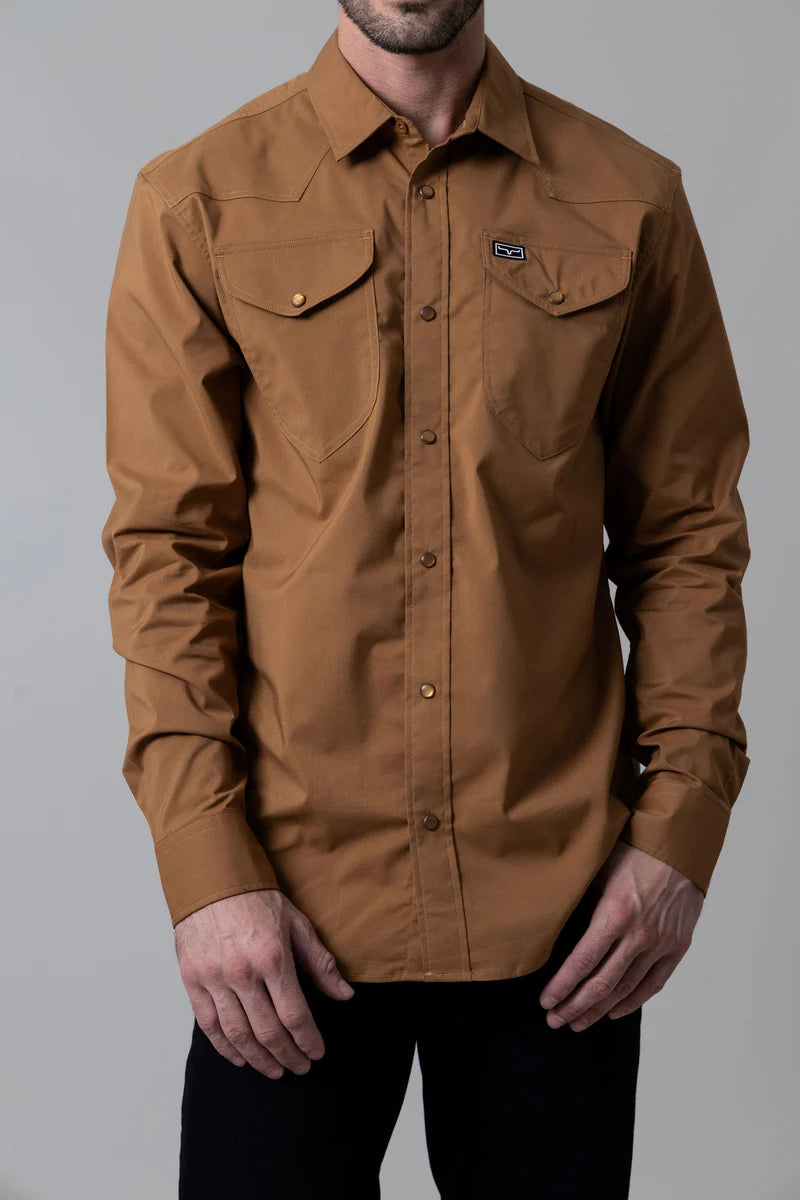 KIMES RANCH BLACKOUT WW BROWN LONG SLEEVE