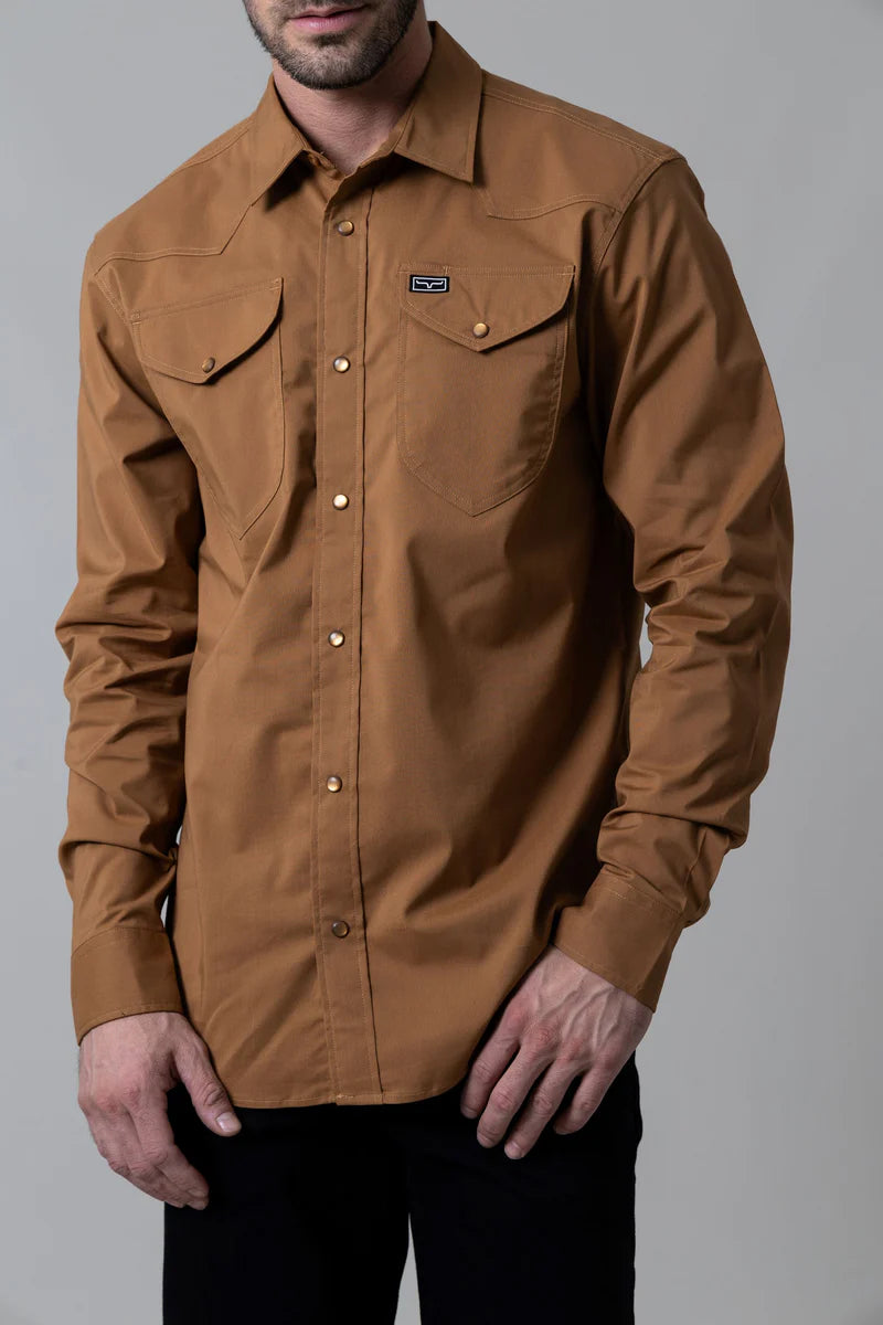 KIMES RANCH BLACKOUT WW BROWN LONG SLEEVE