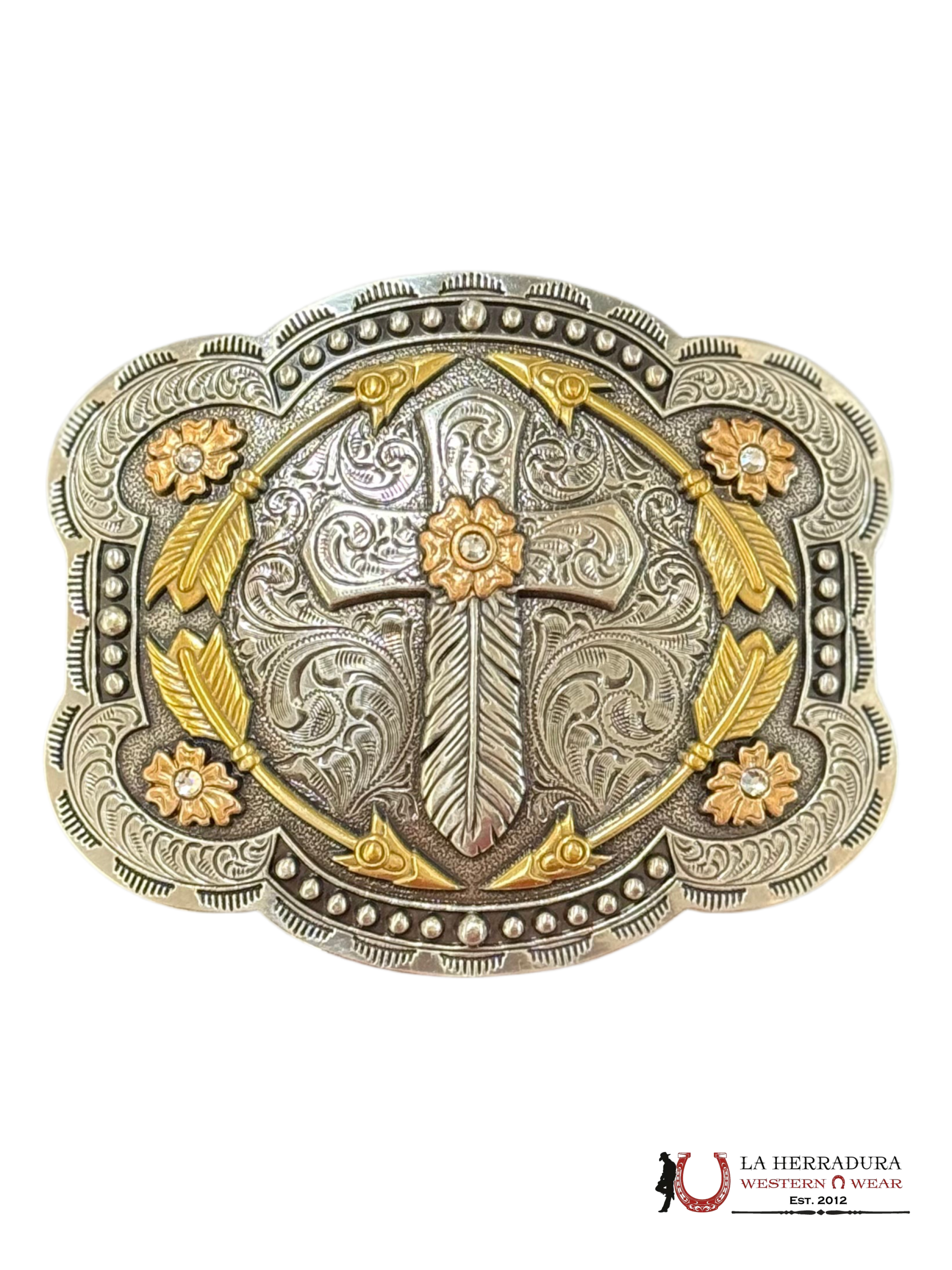 BLEZIN ROXX CROSS GOLD DETAILA SQUARE BUCKLE 37947 ACCESORIOS