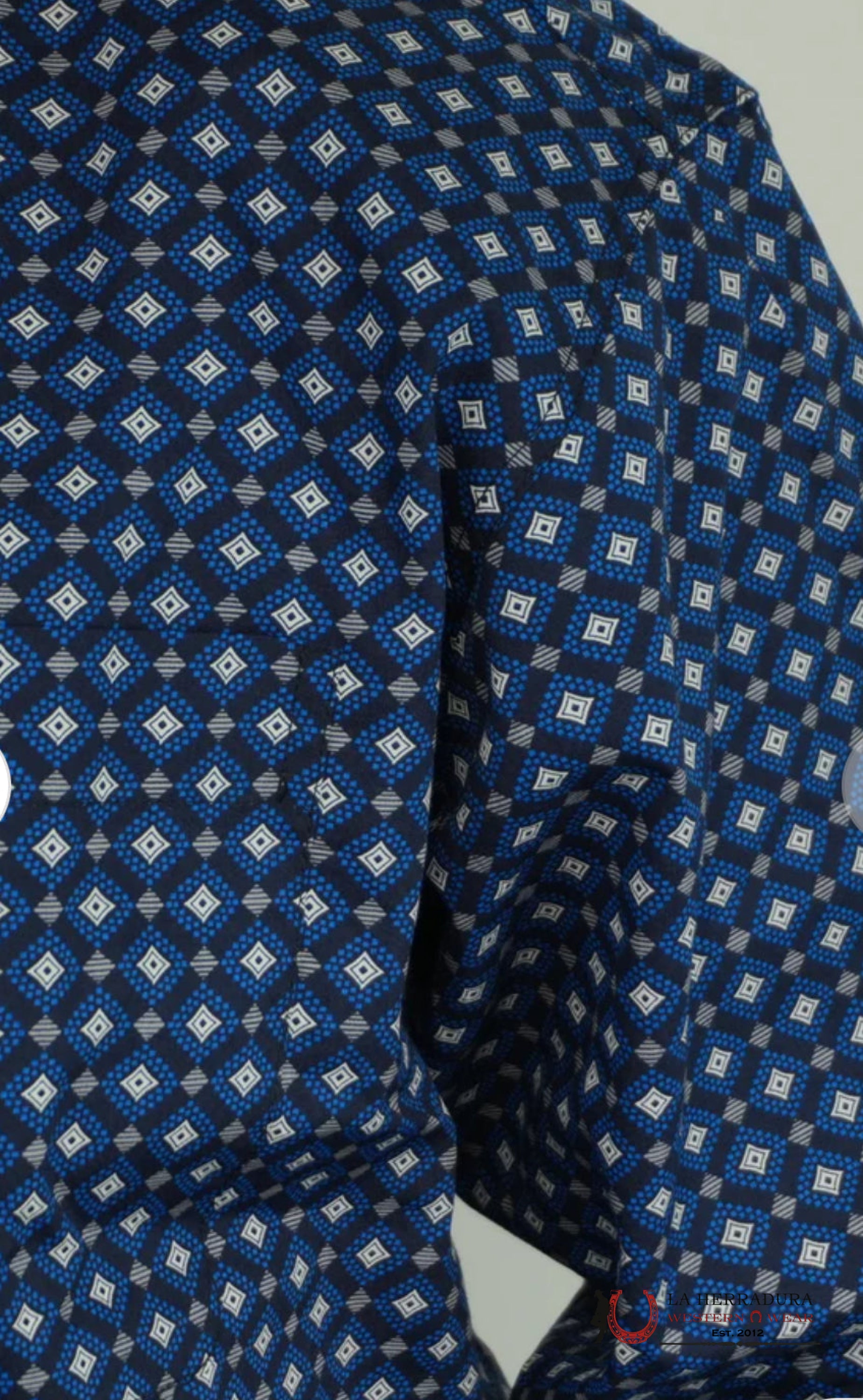 Blue Geometric Print On Black Classic Ropa Hombres