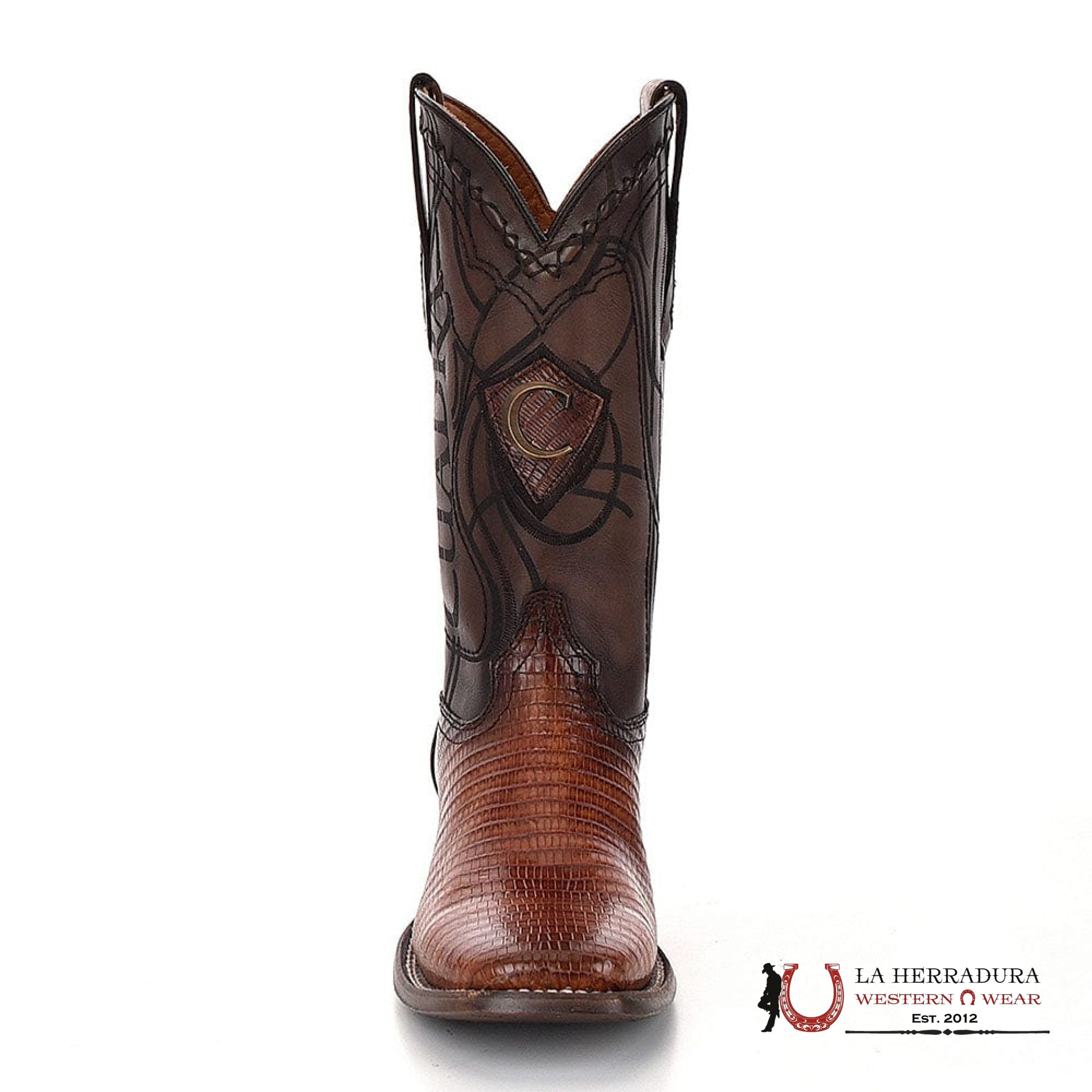 BOOTS CUADRA LIZARD TEJU ANTIQUE MIEL SQUARE TOE CU790 BOTAS HOMBRES