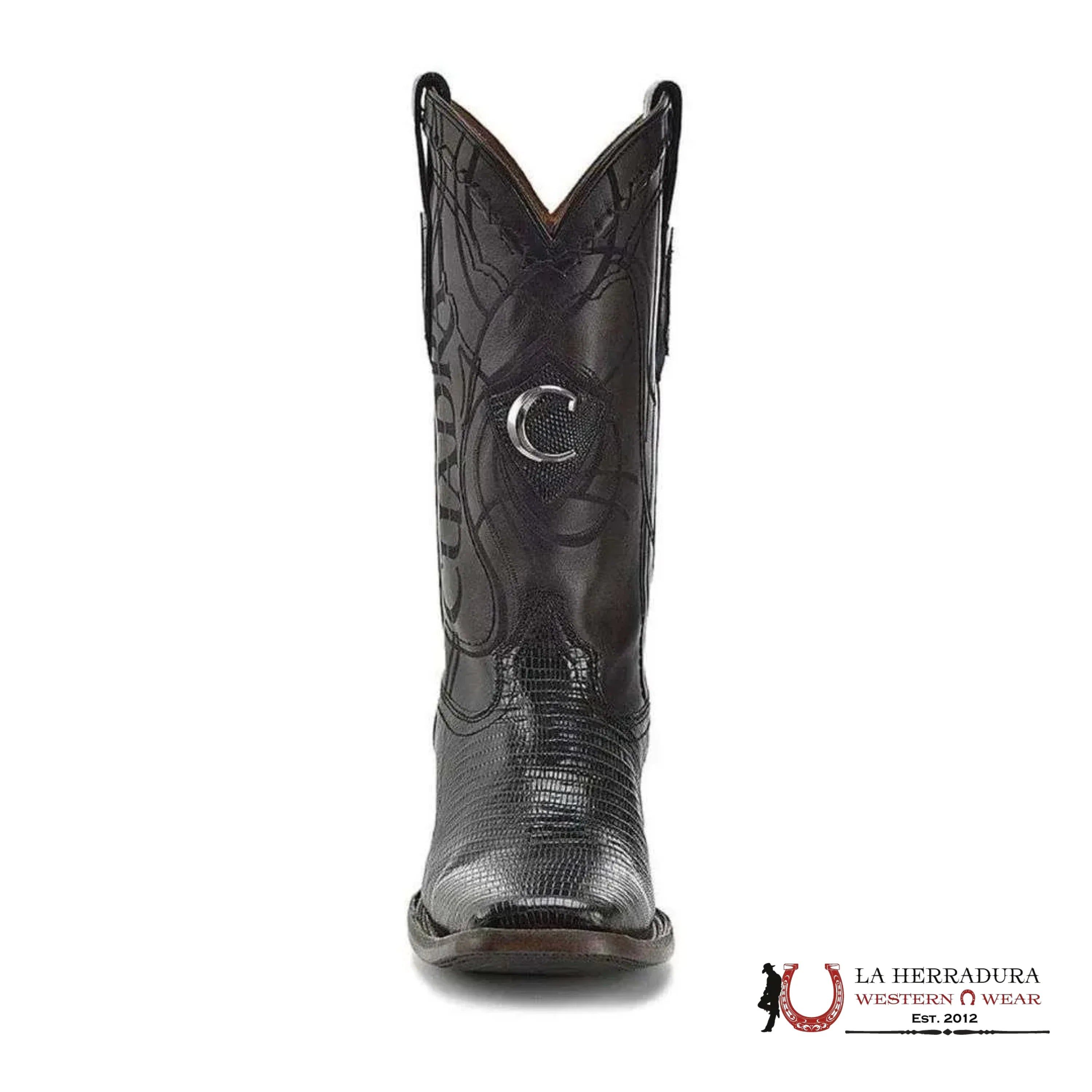 BOOTS CUADRA LIZARD TEJU NEGRO SQUARE TOE CU791 BOTAS HOMBRES