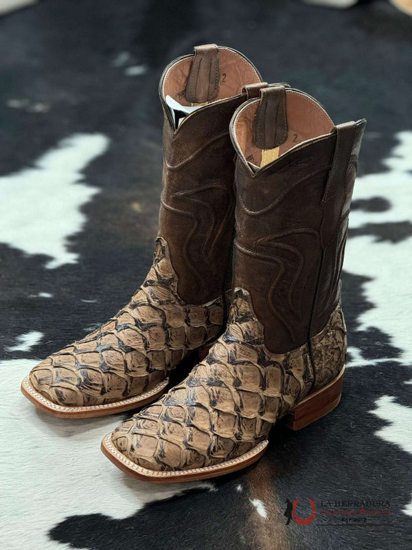 BOTAS CUADRA ESTILO RODEO AVESTRUZ BLACKCHERRY LASER &amp; BORDADO S