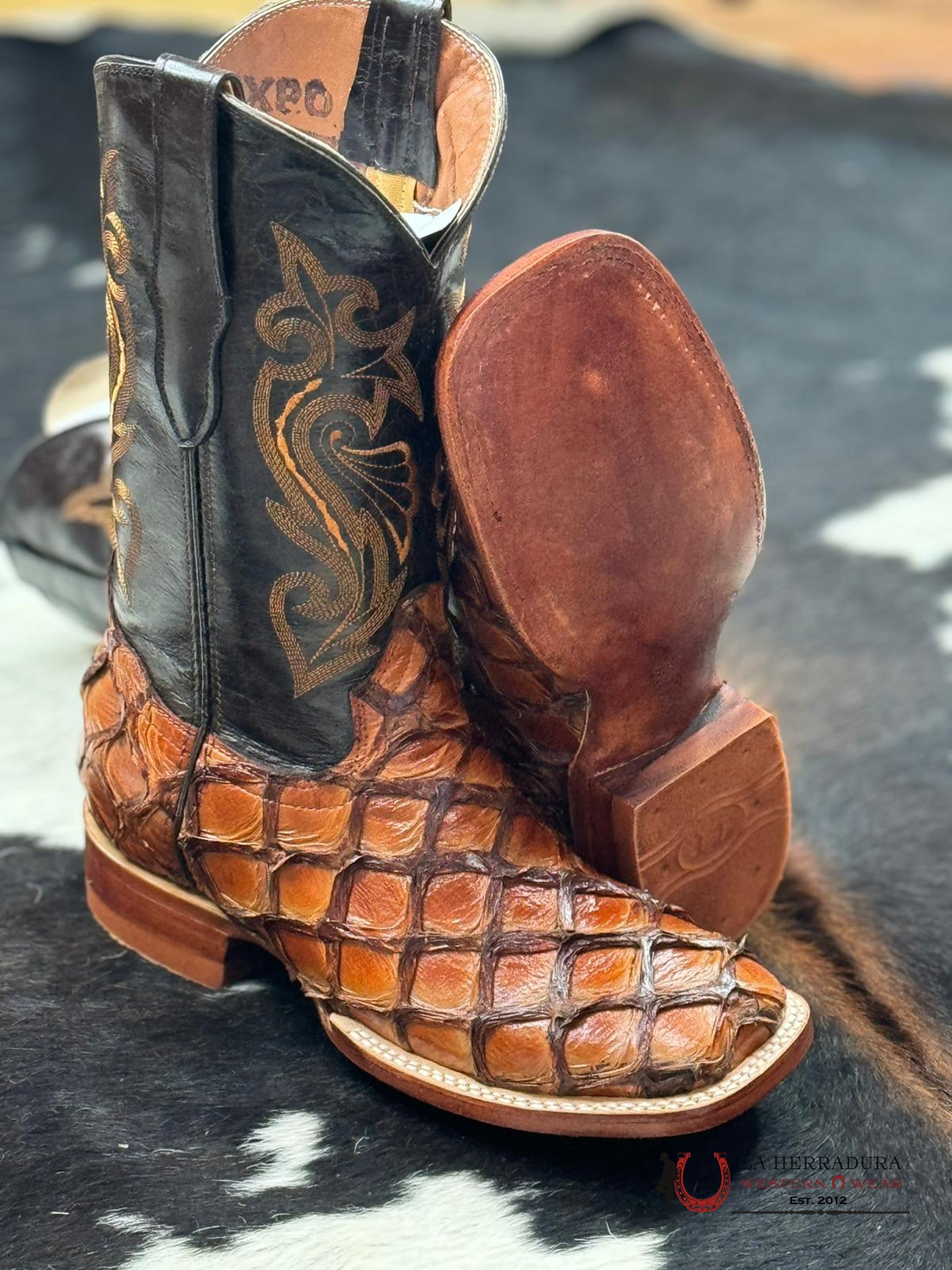 Botas Diligencia Arapaima Pirarucu Cognac Sierra Hombres