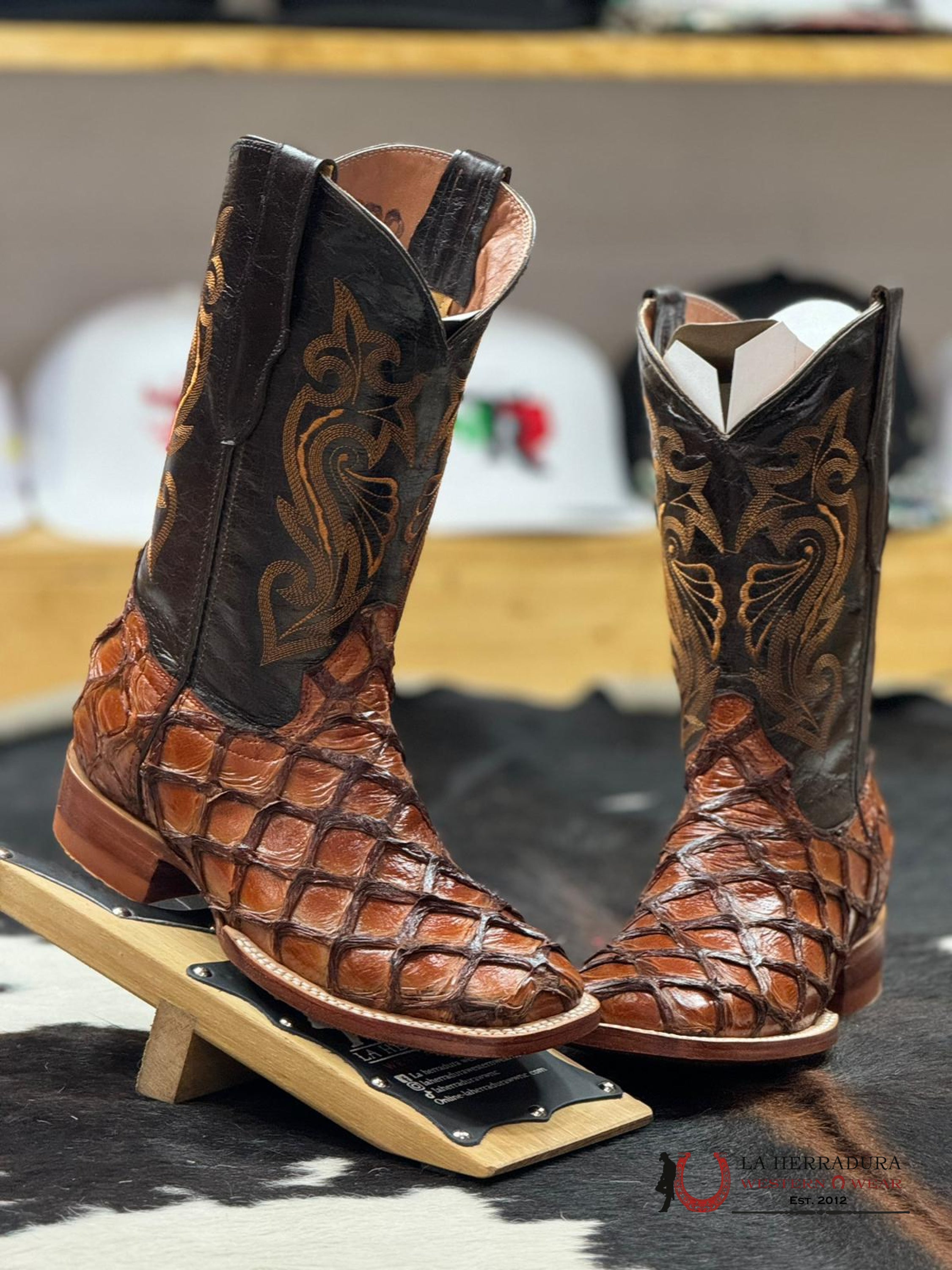 Botas Diligencia Arapaima Pirarucu Cognac Sierra Hombres