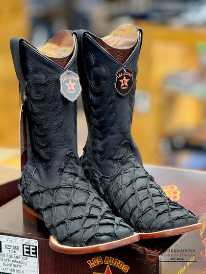 BOTAS CUADRA ESTILO RODEO AVESTRUZ BLACKCHERRY LASER &amp; BORDADO S
