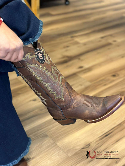 BOTAS LOS ALTOS PARA MUJER AVESTRUZ MOCHA ESTILO RODELO