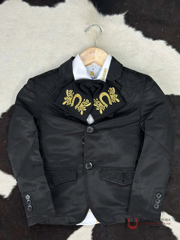 BLAZER NEGRO BORDADO PARA NIÑO -LAM504