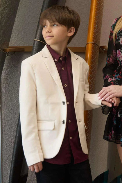 BOYS PLATINI GAMUZA OFF WHITE BLAZER-BLK9590