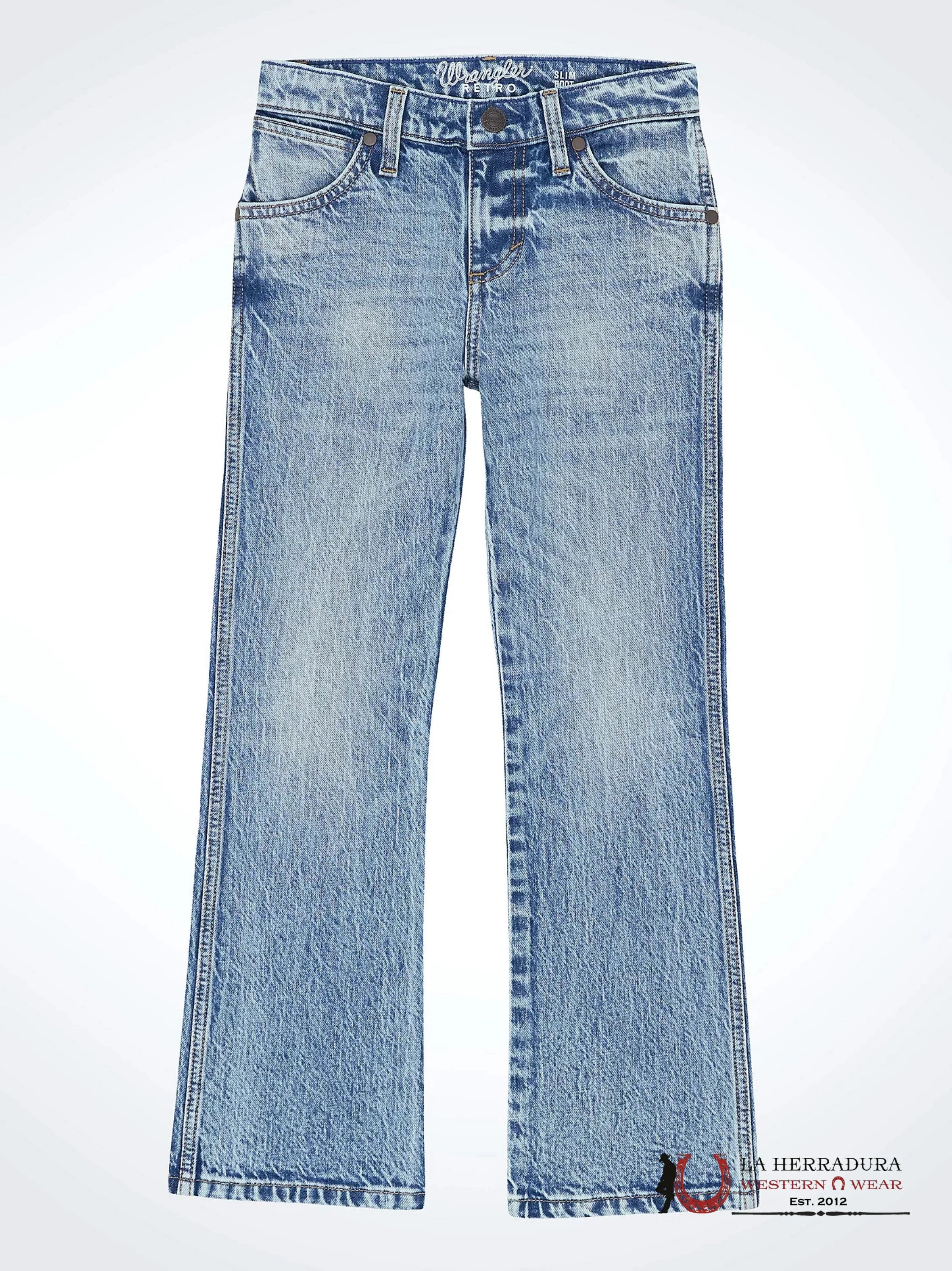 BOYS JEANS WRANGLER RETRO SLIM BOOT FITS OVER BOOTS 112346931 77BWZ NIÑOS