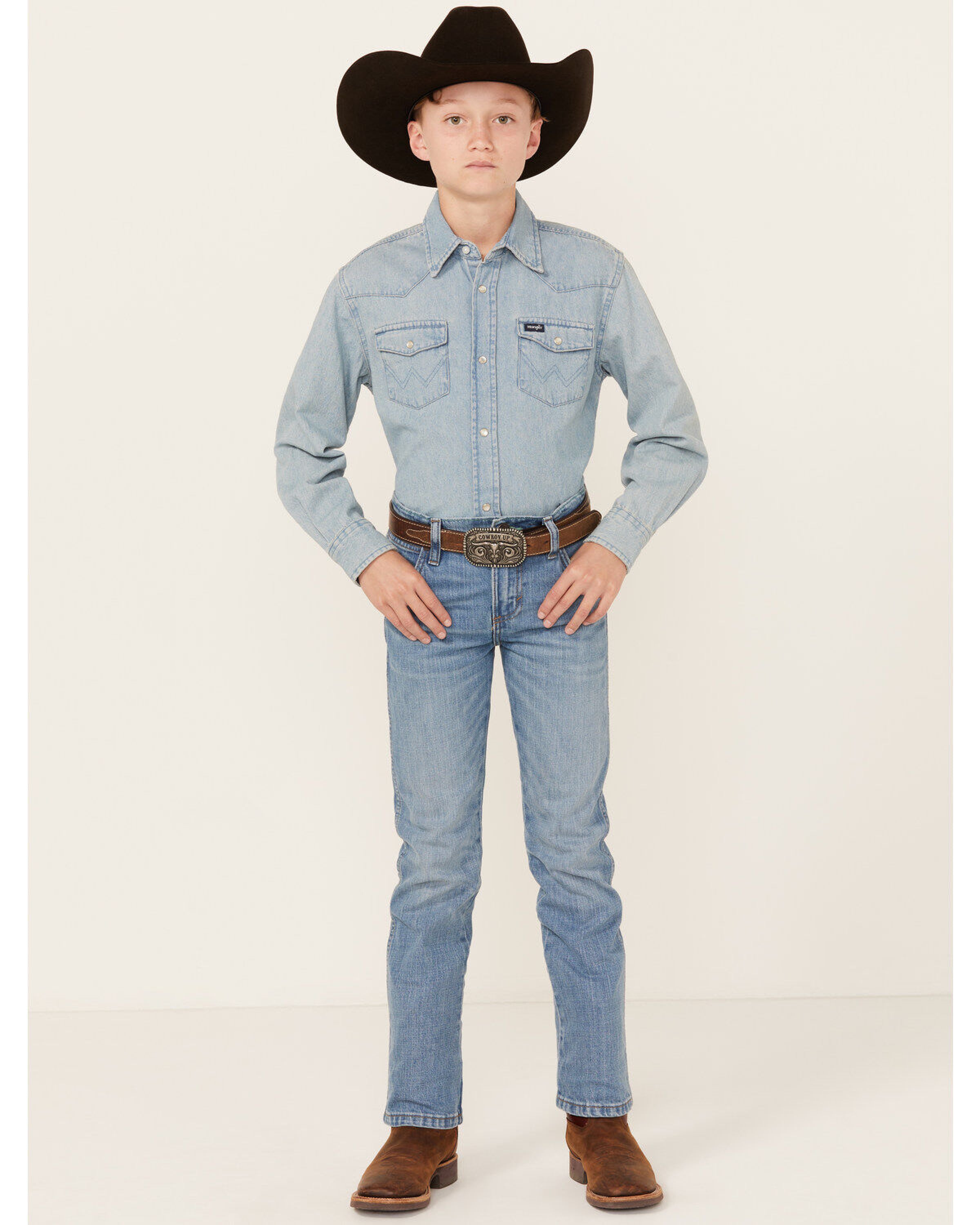 BOYS JEANS WRANGLER RETRO SLIM STRAIGHT SITS LOWER ON WAIST 112344608 88BWZ NIÑOS