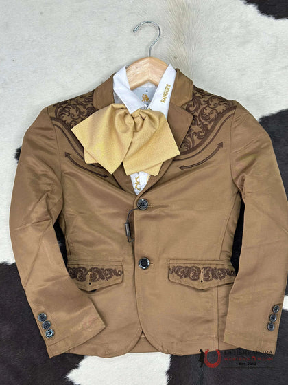 BOYS MUSTARD EMBROIDERED BORDADO BLAZER