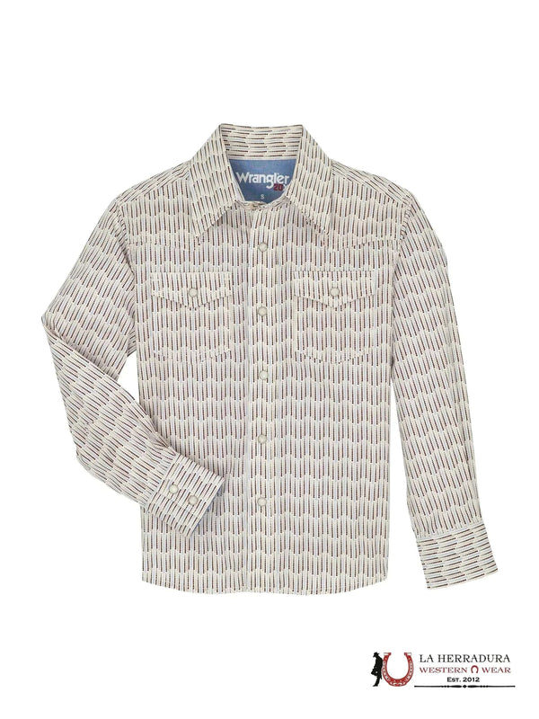 CAMISA DE MANGA LARGA WRANGLER PARA NIÑO BEIGE/MARRÓN 112359542