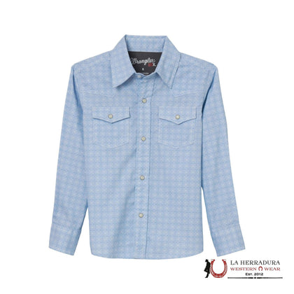CAMISA DE MANGA LARGA WRANGLER AZUL PARA NIÑO 112344694