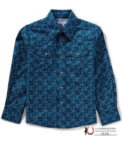 BOY'S WRANGLER LONG SLEEVE SHIRT NAVY  112365398
