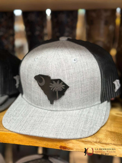 BRANDED BILLA CAP BLACK MESH GREY FRONT SC BLACK PALMETTO MOON