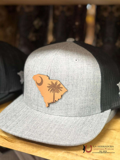 BRANDED BILLS CAP BLACK MESH GREY FRONT SC TAN PALMETTO MOON