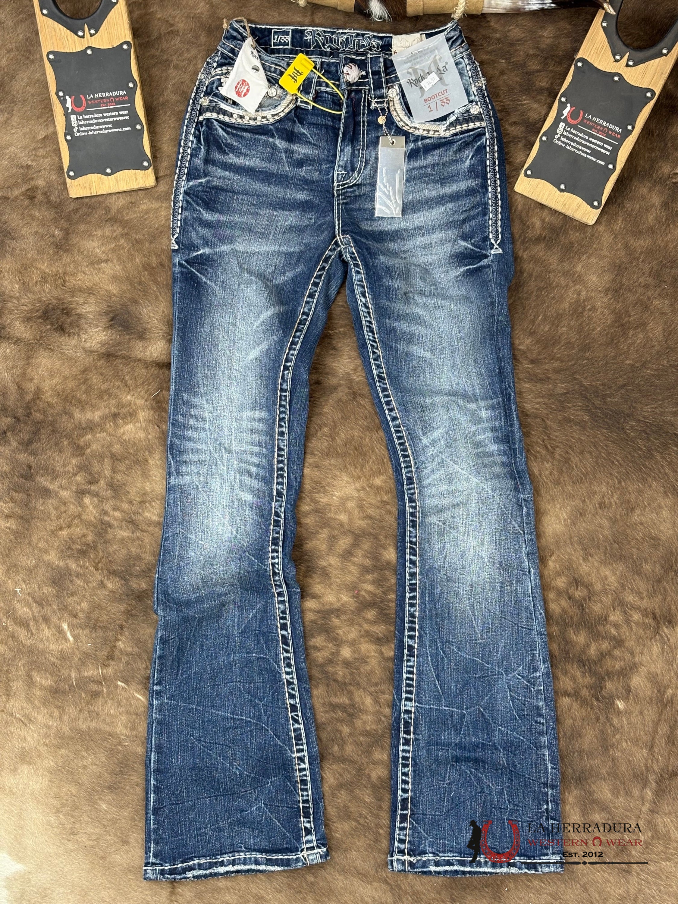 Brianna Rock In La Bookcut Dark Wash Jean ROPA MUJERES