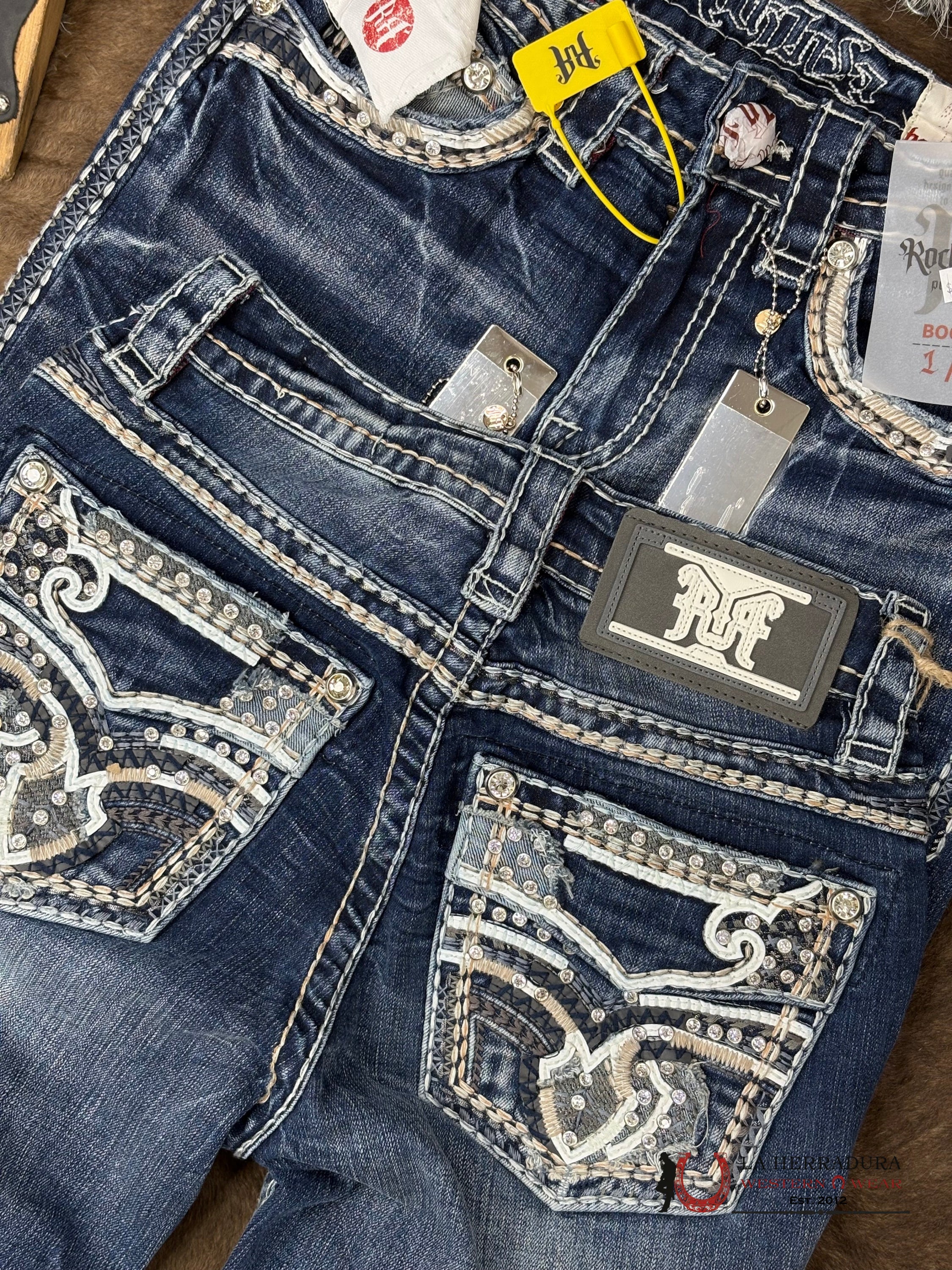 Brianna Rock In La Bookcut Dark Wash Jean ROPA MUJERES