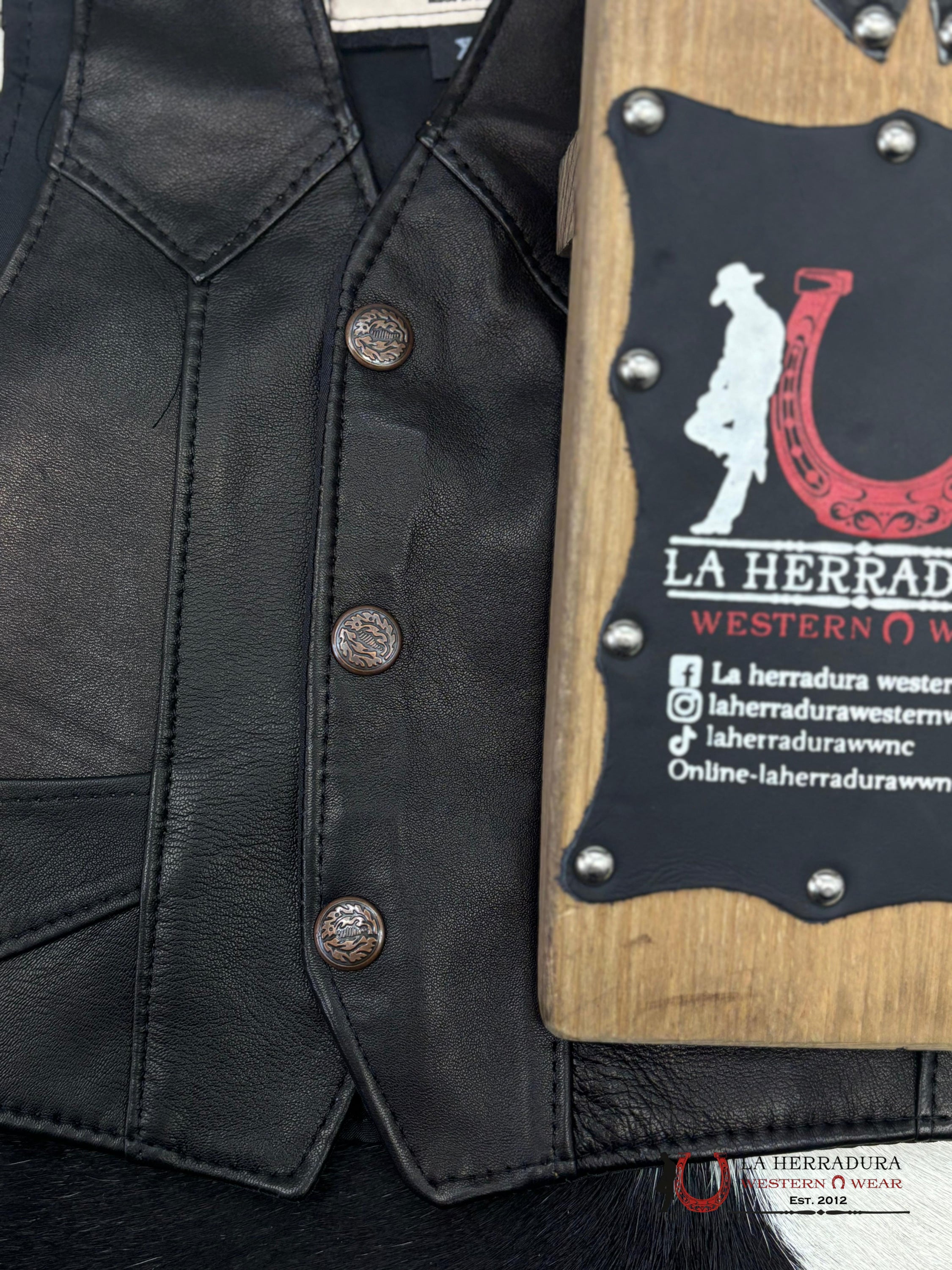 Bull Genuine Leather Kids Vest Black Niños