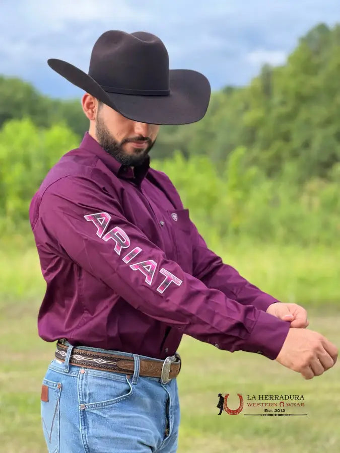 Camisa Ariat Beet Serape Logo Twill Classic Ropa Hombres