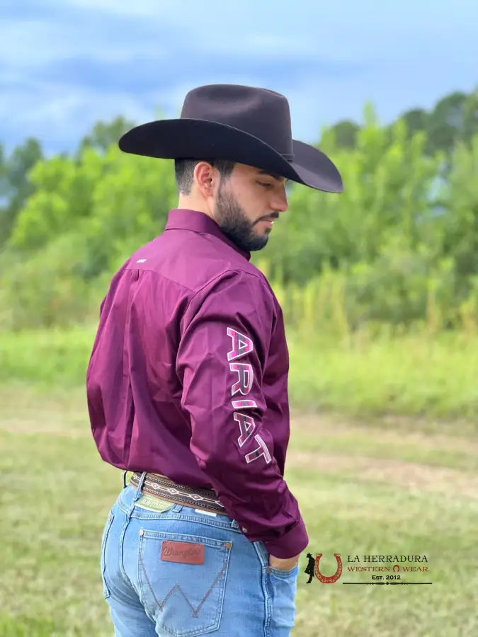 Camisa Ariat Beet Serape Logo Twill Classic Ropa Hombres