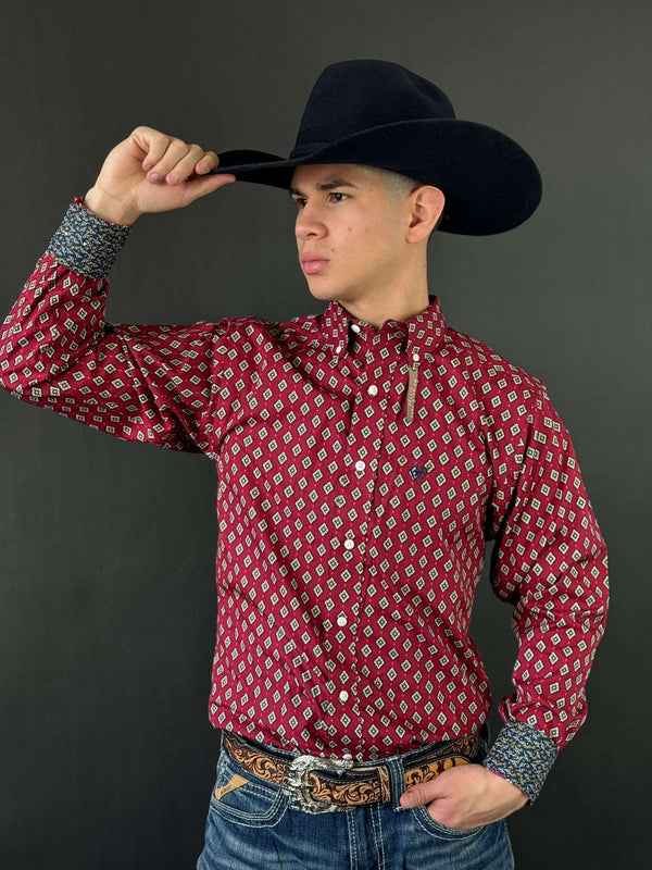 CAMISA ARIAT FITTED KYLER BIKING RED - 10046207