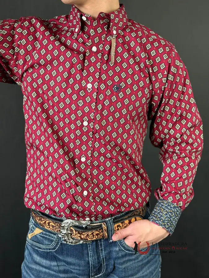 Camisa Ariat Fitted Kyler Biking Red Ropa Hombres