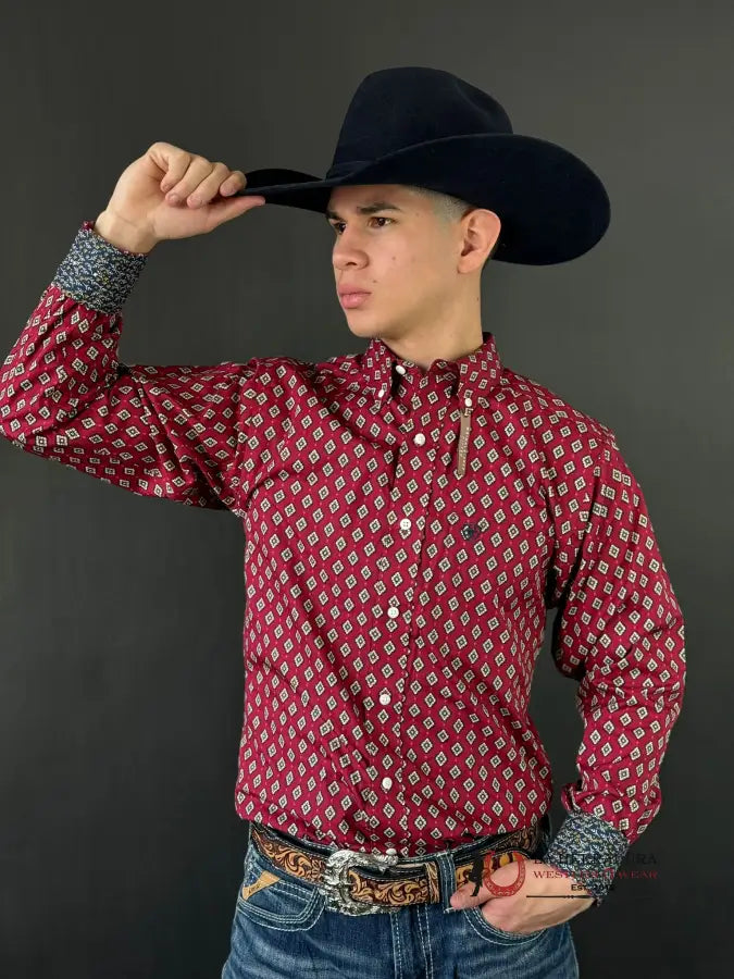 Camisa Ariat Fitted Kyler Biking Red Ropa Hombres