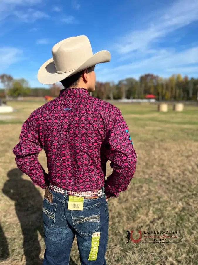 Camisa Ariat Magenta Purple Team Markus Classic Ropa Hombres