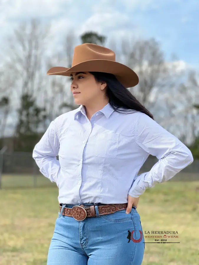 Camisa Para Mujeres Cinch Blue Diseño Detras Cactus Ropa