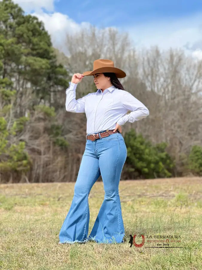 Camisa Para Mujeres Cinch Blue Diseño Detras Cactus Ropa