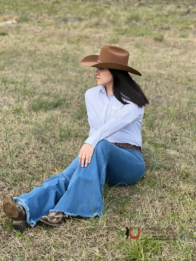 Camisa Para Mujeres Cinch Blue Diseño Detras Cactus Ropa