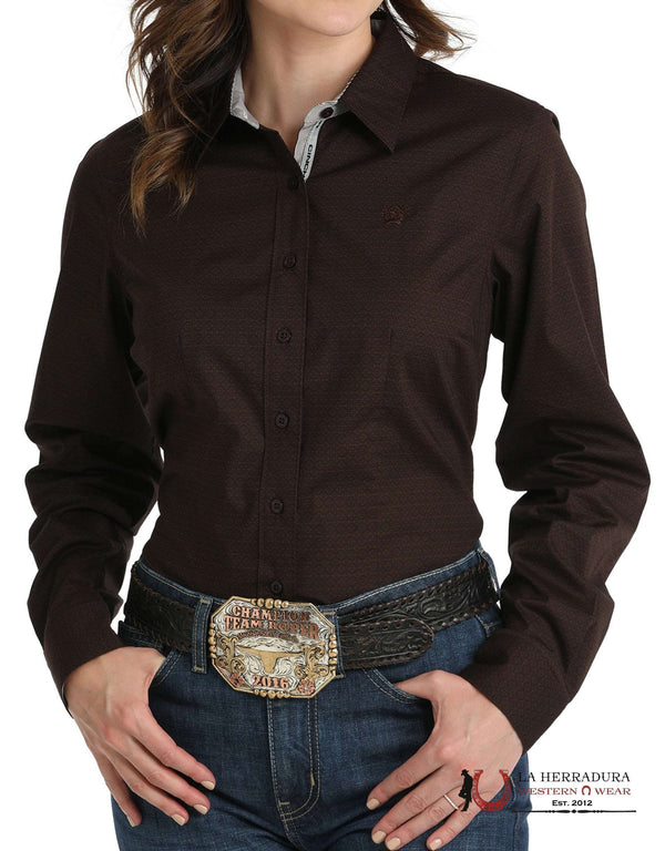 CAMISA CINCH CAFÉ MSW9165056 PARA MUJER