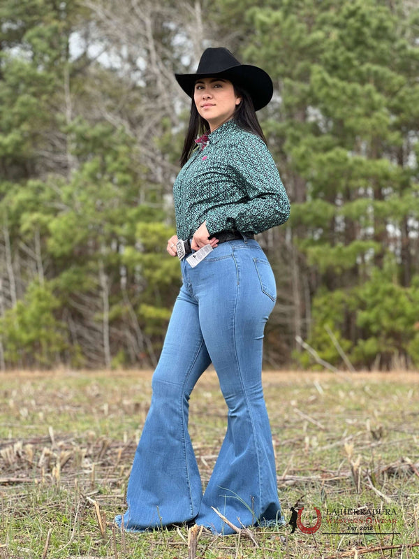 CAMISA PARA MUJERES CINCH VERDE 5018