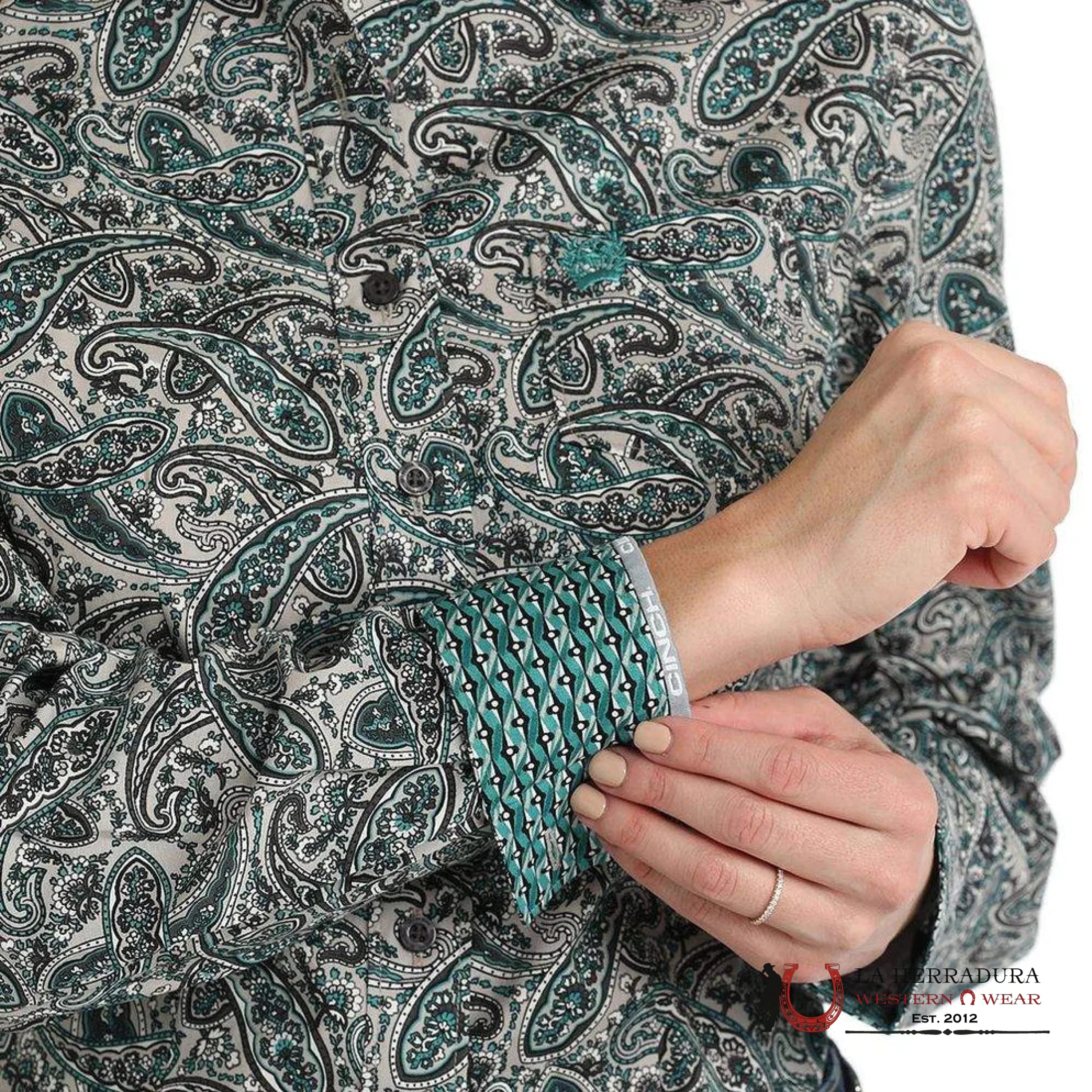 Camisa Para Mujeres Cinch Grey Paisley Ropa
