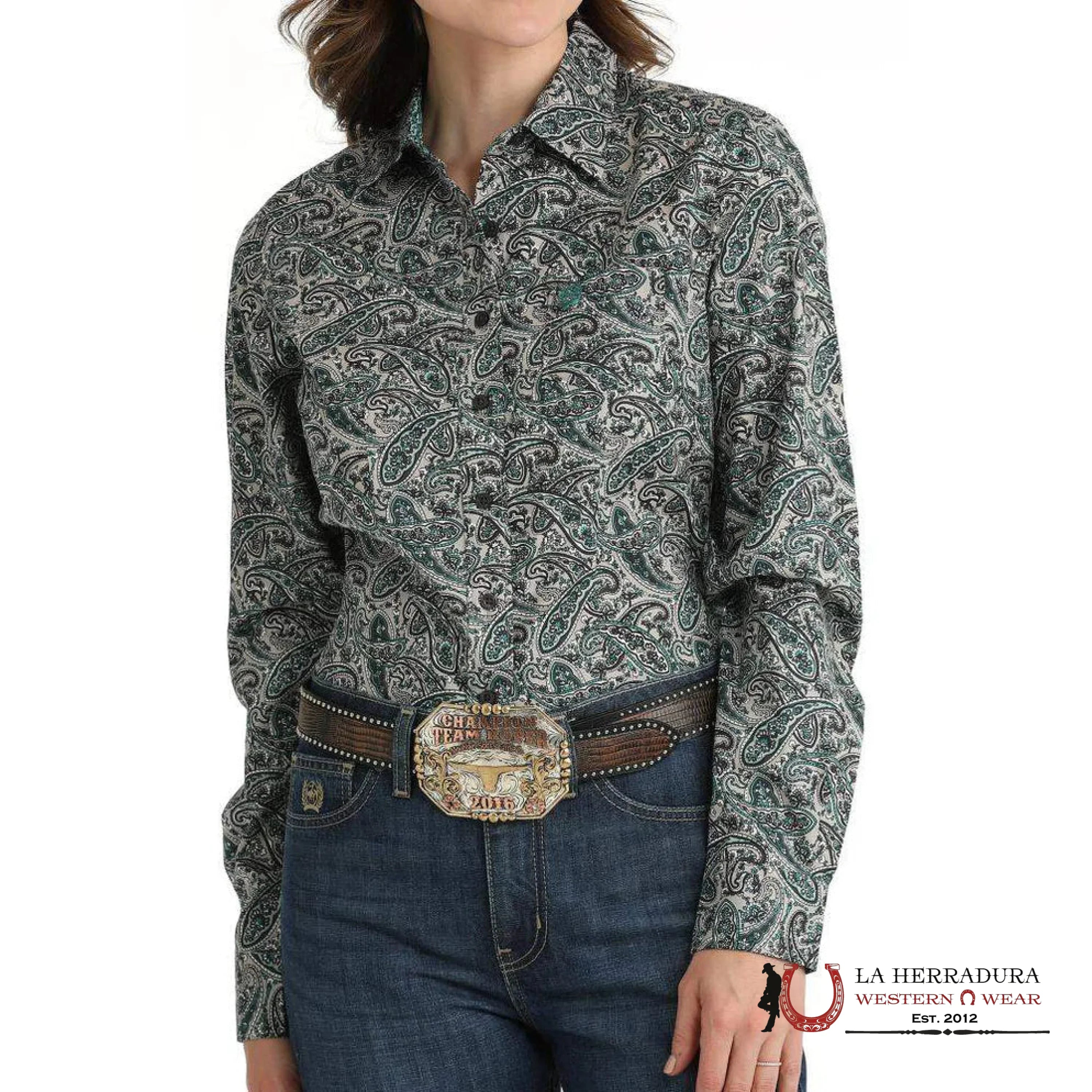 Camisa Para Mujeres Cinch Grey Paisley Ropa
